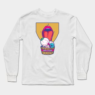 Eyes cream Licking ice cream Long Sleeve T-Shirt